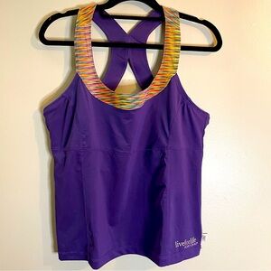 LIVE MY LIFE Scoop Neck Racerback Purple Yoga TANK TOP SZ/XL